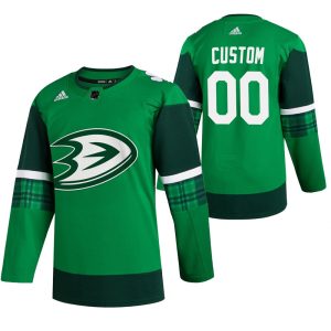 Anaheim Ducks Pelipaita Custom #00 Vihreä 2020 St. Patrick's Day